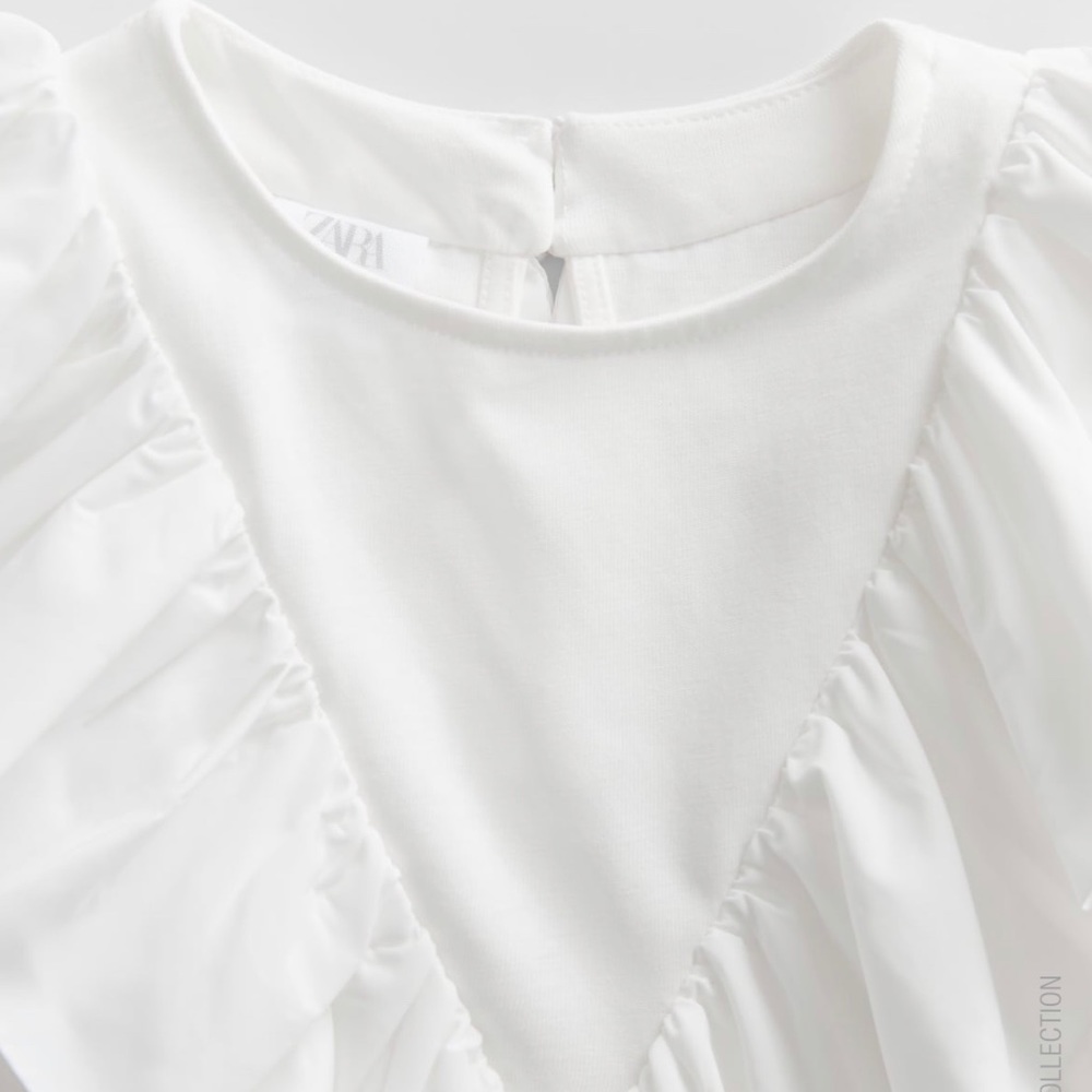 2x30 Zara Girls White Cotton Dress - Picture 3 of 6